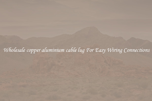 Wholesale copper aluminium cable lug For Easy Wiring Connections