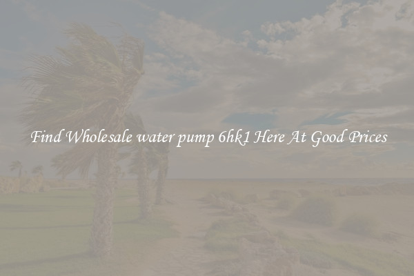 Find Wholesale water pump 6hk1 Here At Good Prices