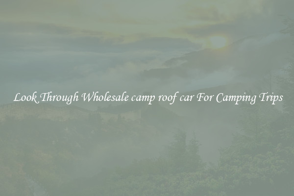 Look Through Wholesale camp roof car For Camping Trips