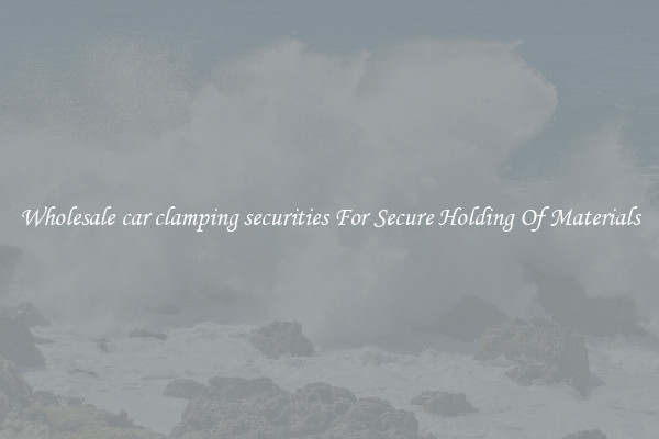 Wholesale car clamping securities For Secure Holding Of Materials