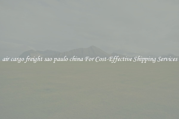 air cargo freight sao paulo china For Cost-Effective Shipping Services